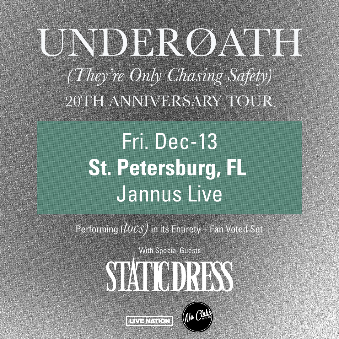 Underoath Static Dress band tour concert tickets Tampa St. Pete